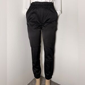 J Brand Black Cargo Jogger Pants | Satin Finish | Elastic Waist | Size M